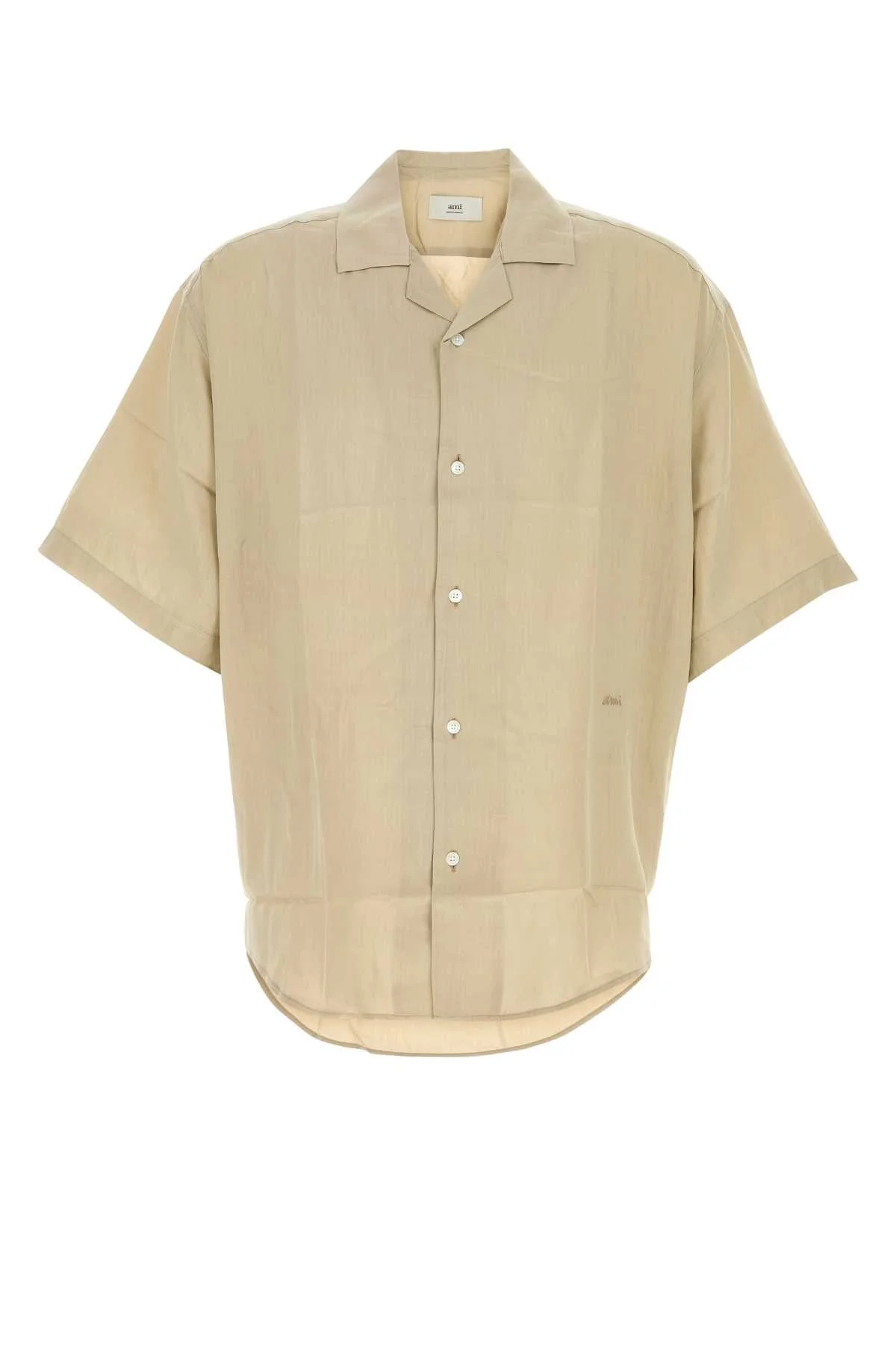 Ami Men Beige Viscose Shirt - 1
