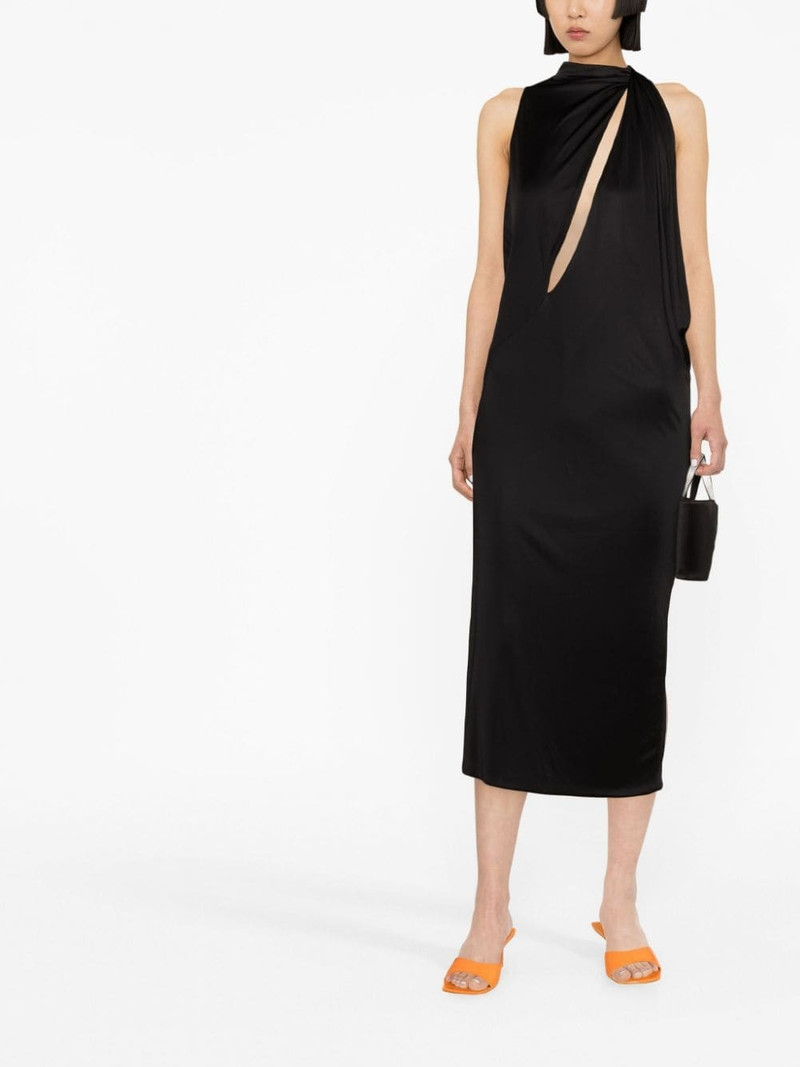 VERSACE slashed halterneck midi dress outlook
