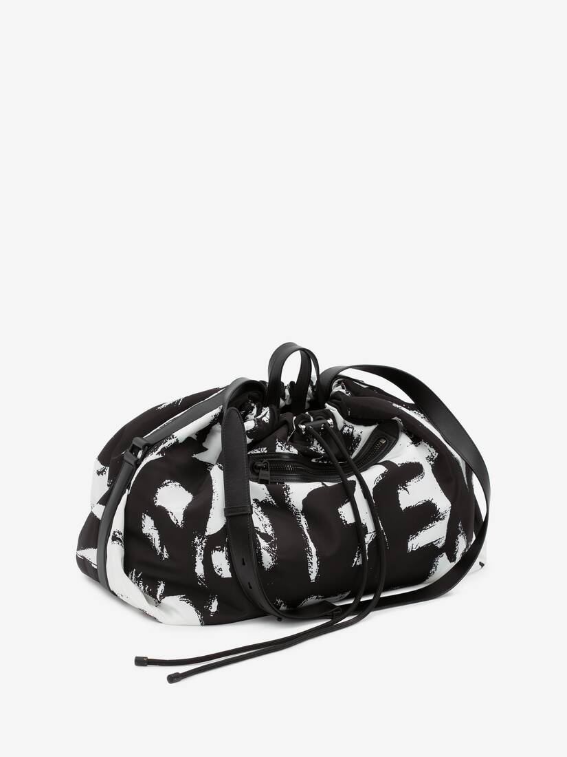 Mcqueen Graffiti Bundle Bag in Black/white - 2