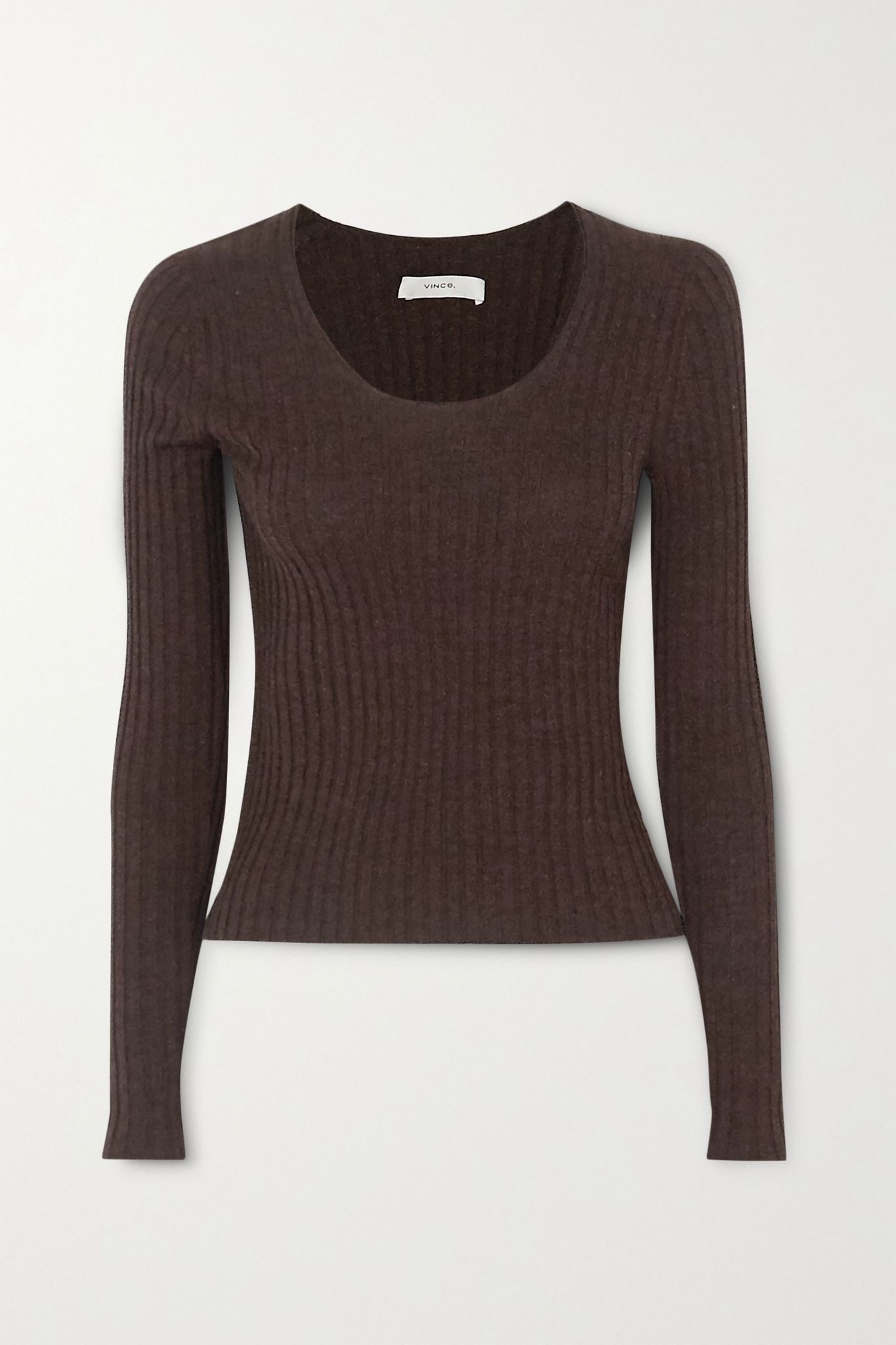 Ribbed wool and silk-blend top - 1