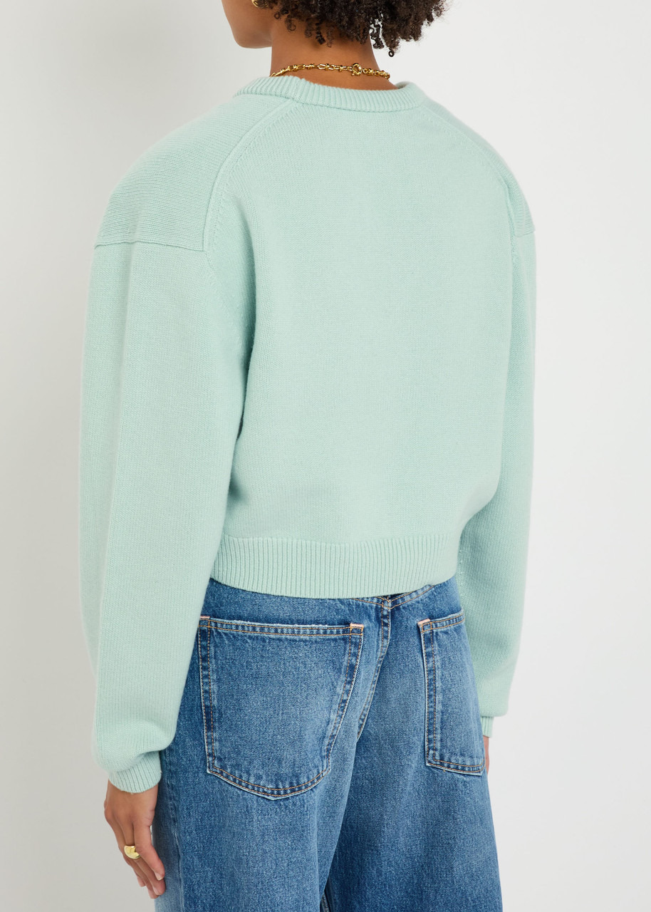 Acne Studios Logo-embroidered Wool Cropped Jumper - 2