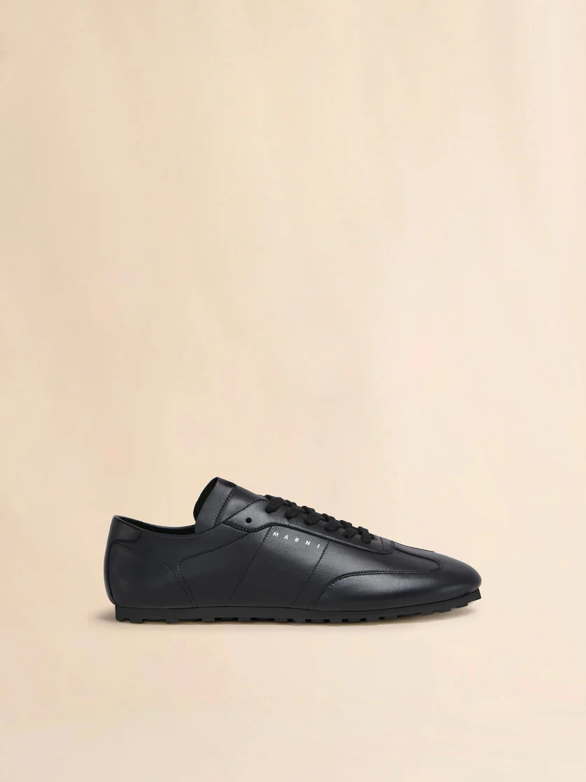 BLACK NAPPA LEATHER SOFTY SOCCER SNEAKER - 1