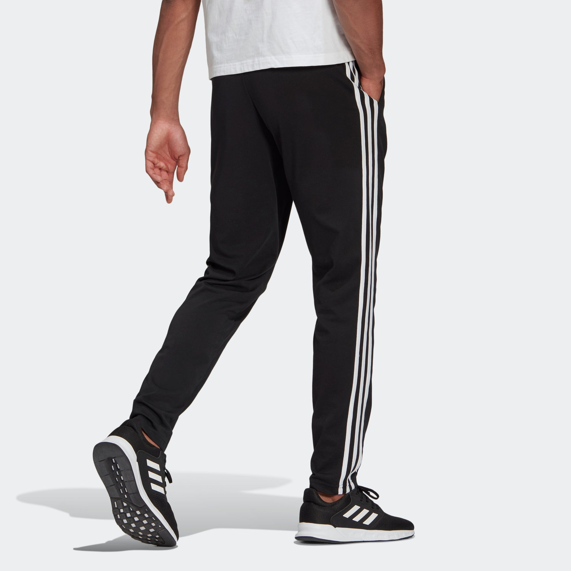 adidas M 3s Sj to Pt Classic Stripe Knit Sports Pants Black GK8995 - 4