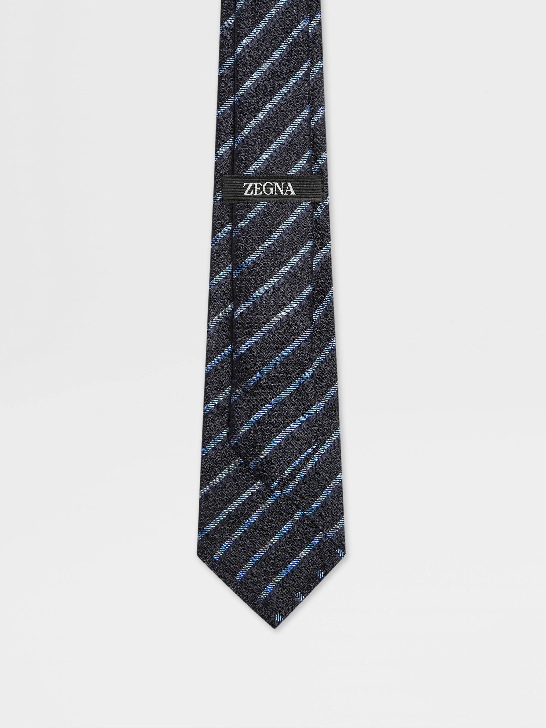 DARK BLUE SILK TIE - 3