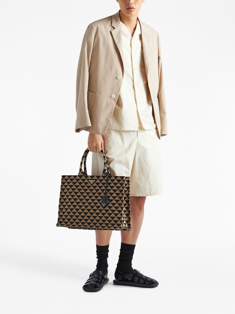 Prada triangle logo cotton blazer outlook