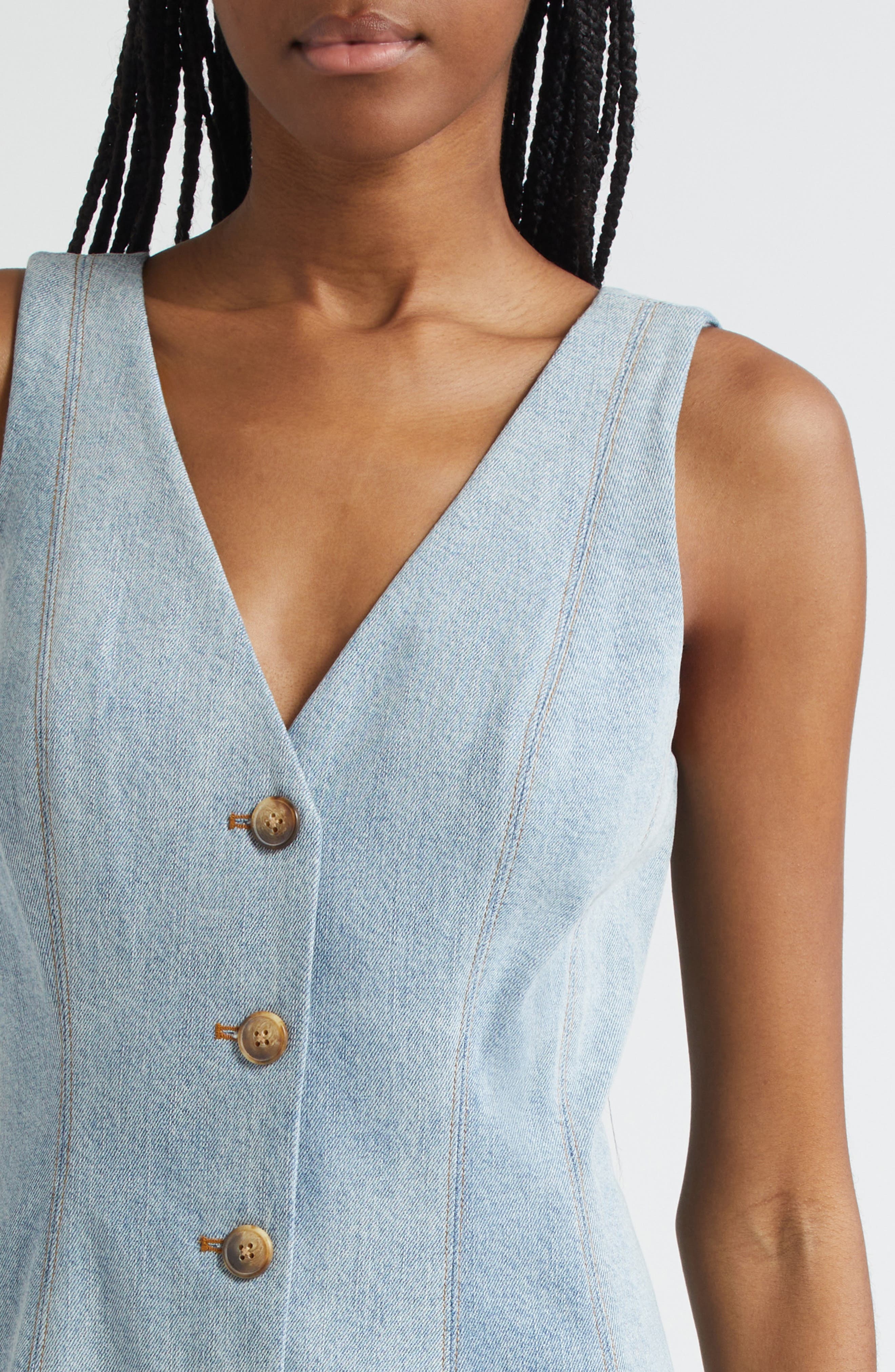 Veronica Beard Lou A-Line Denim Dress in Blue Mirage at Nordstrom - 4