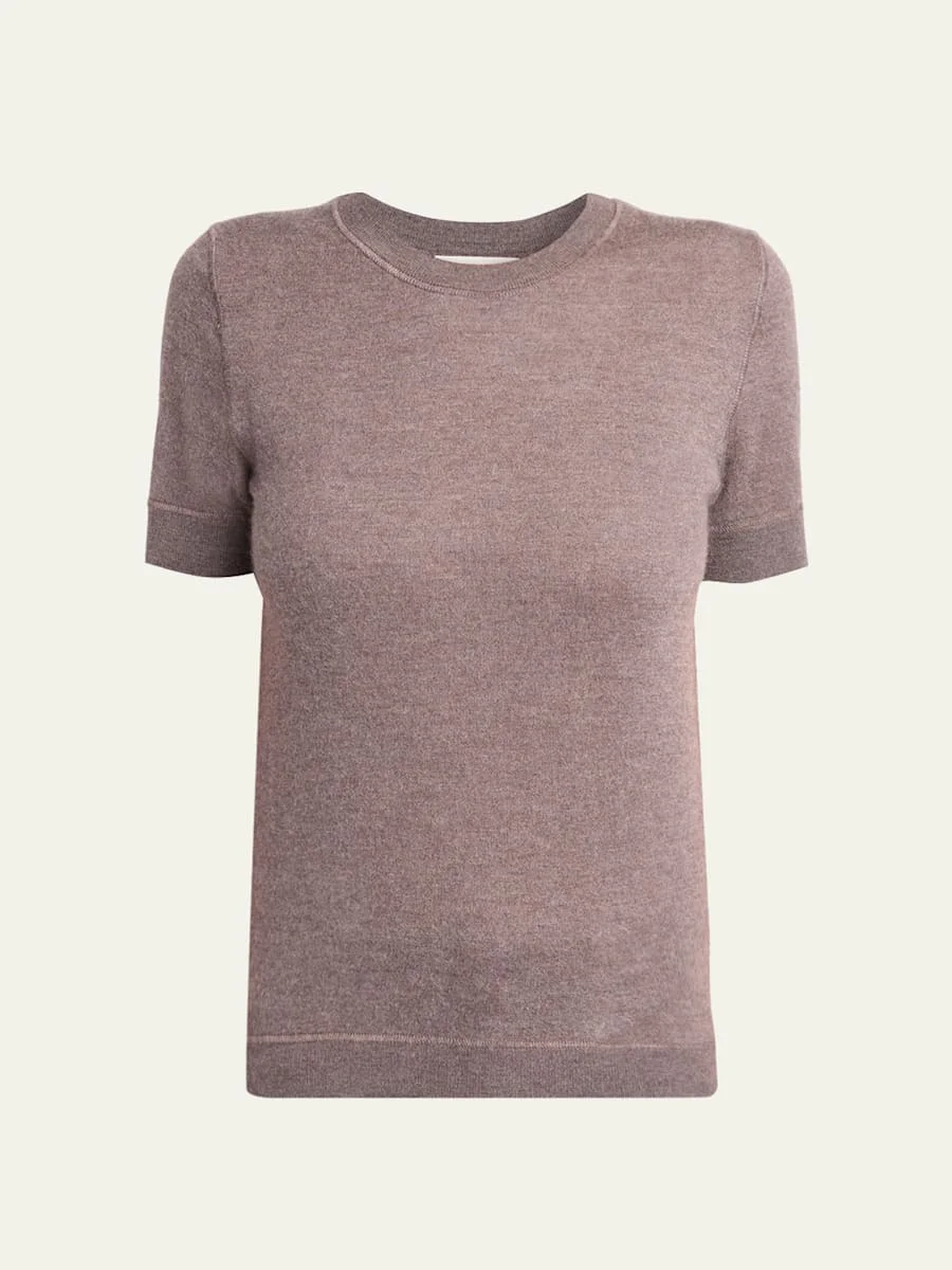 Linnea Short-Sleeve Cashmere Top - 1