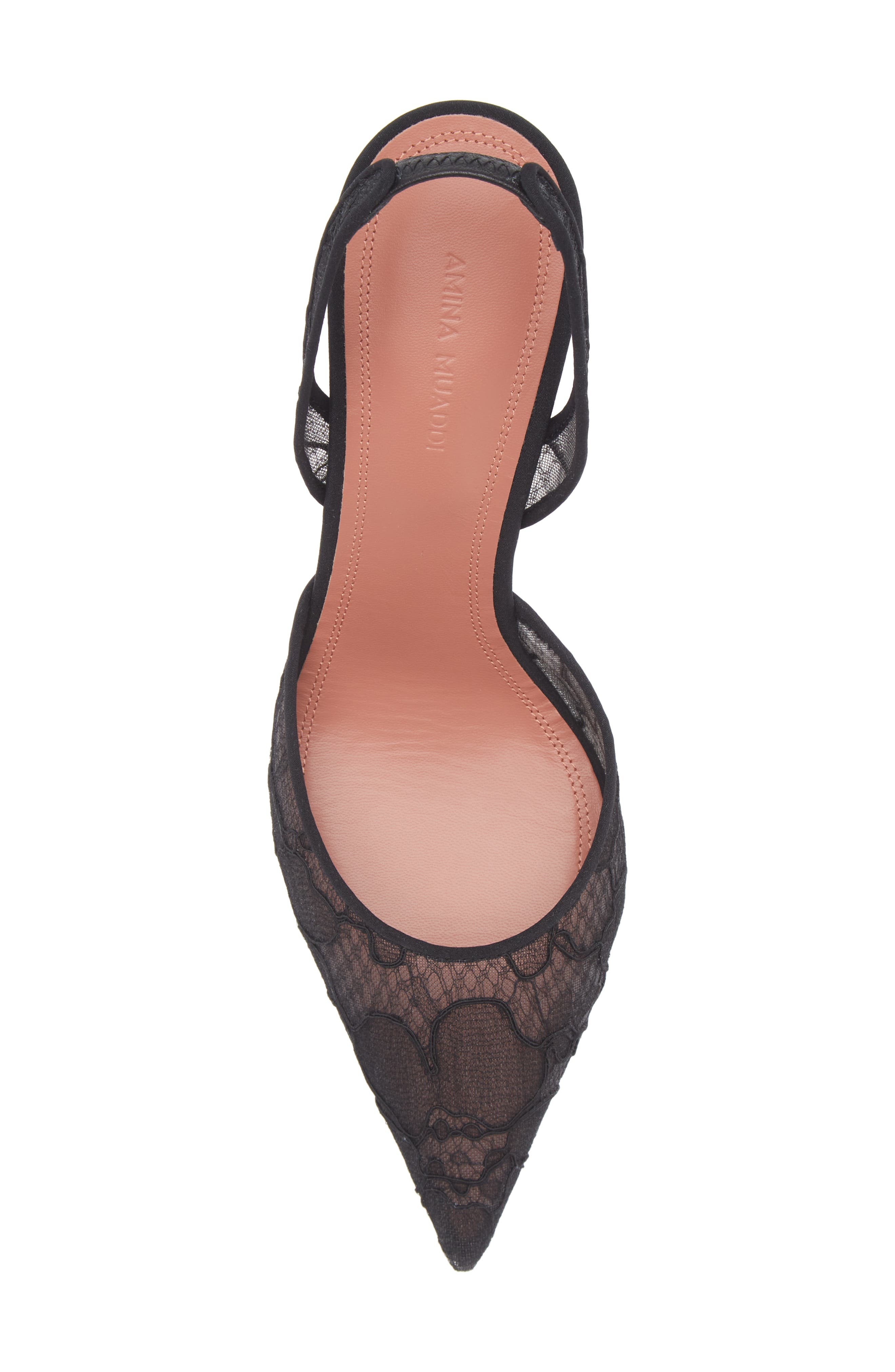 Amina Muaddi Holli Lace Slingback Pump in Lace Black at Nordstrom - 5