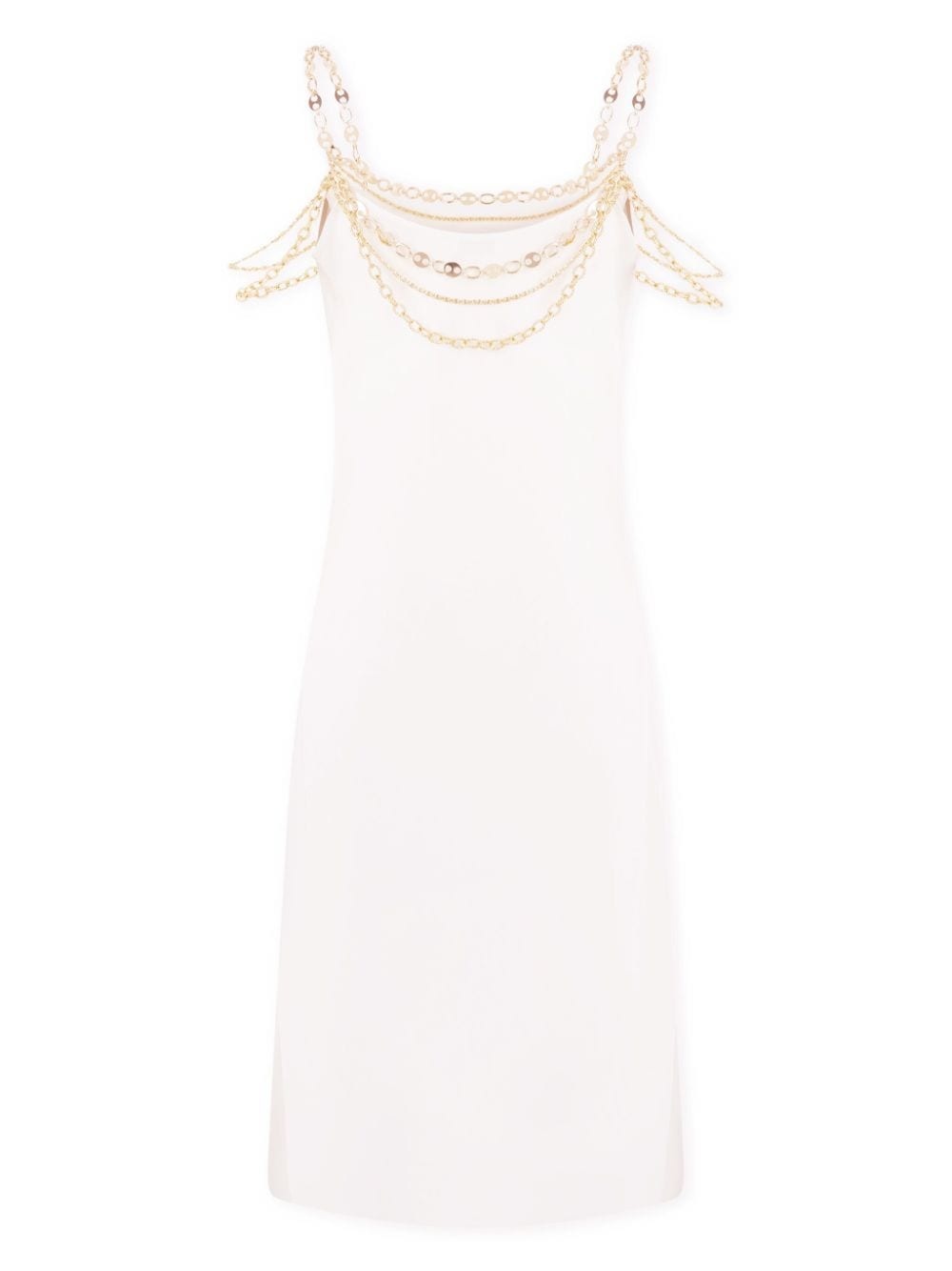 chain-straps silk midi dress - 7