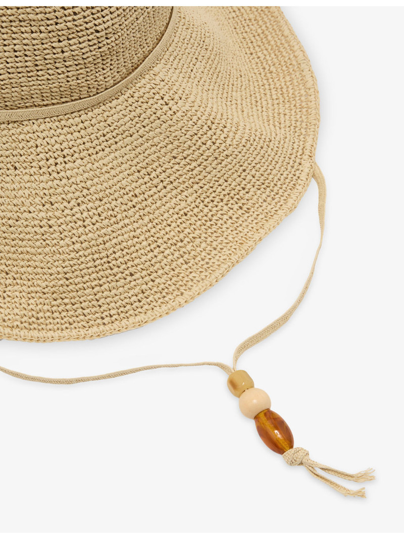 REISS Annetta Beaded-Strap Straw Hat outlook
