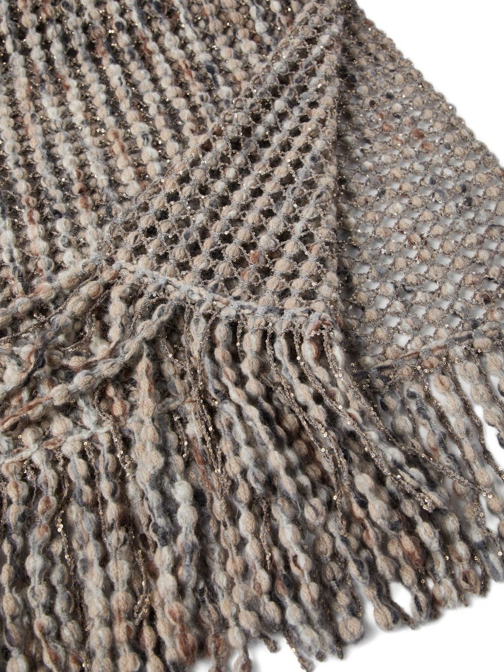 metallic-detail bobble scarf - 2
