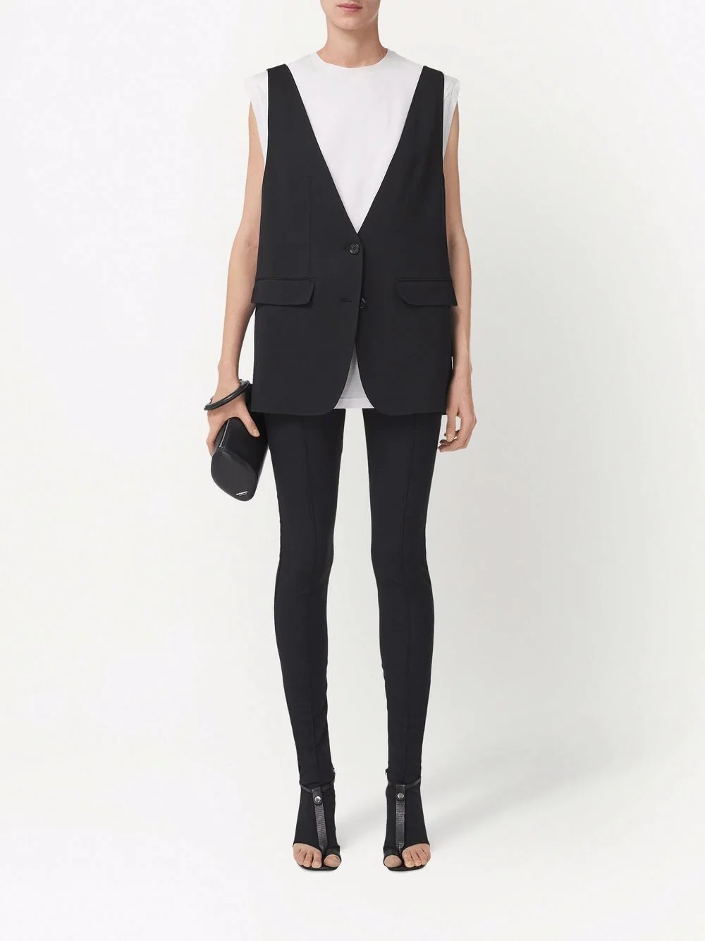 sleeveless tailored silk jacket - 2