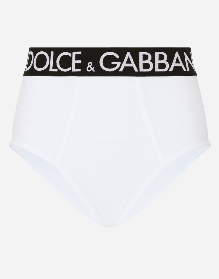 High-waisted briefs with branded elastic - 1