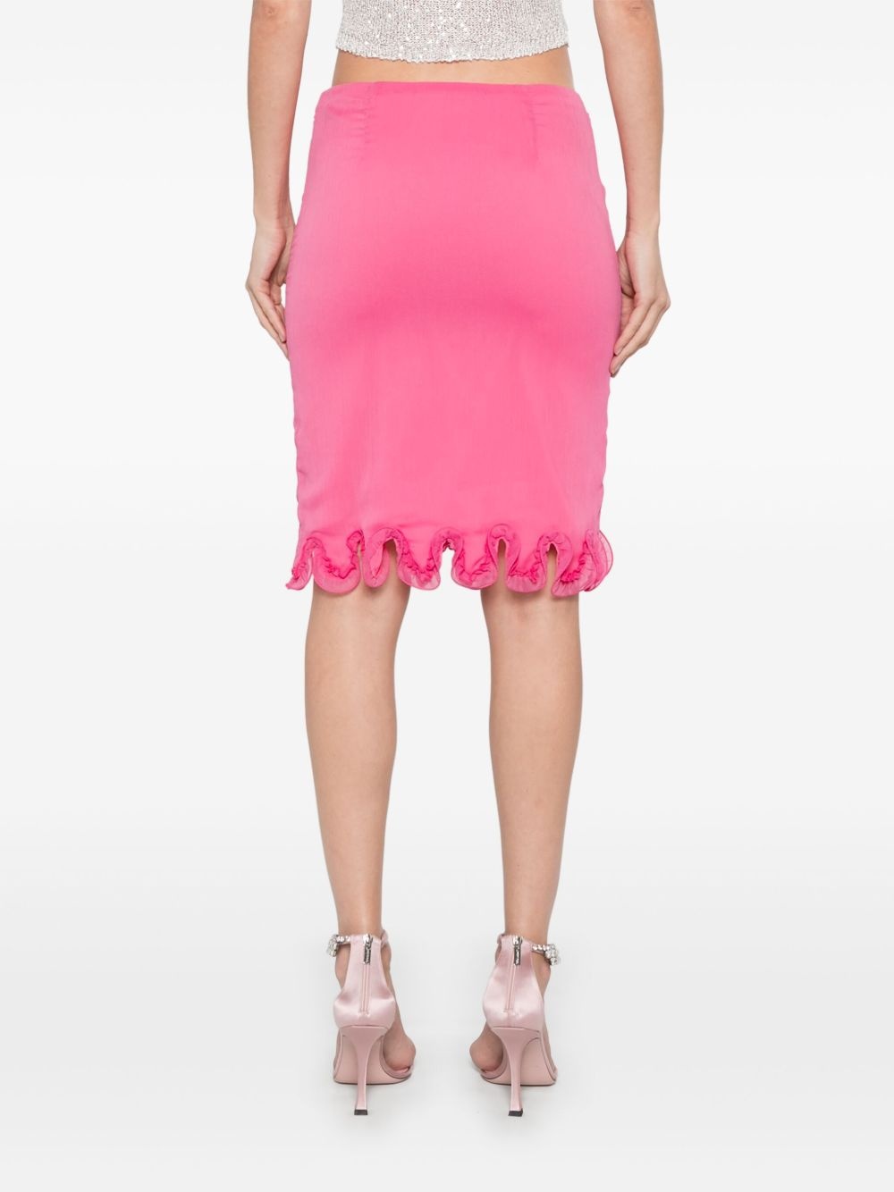 ruffle-trim chiffon skirt - 4