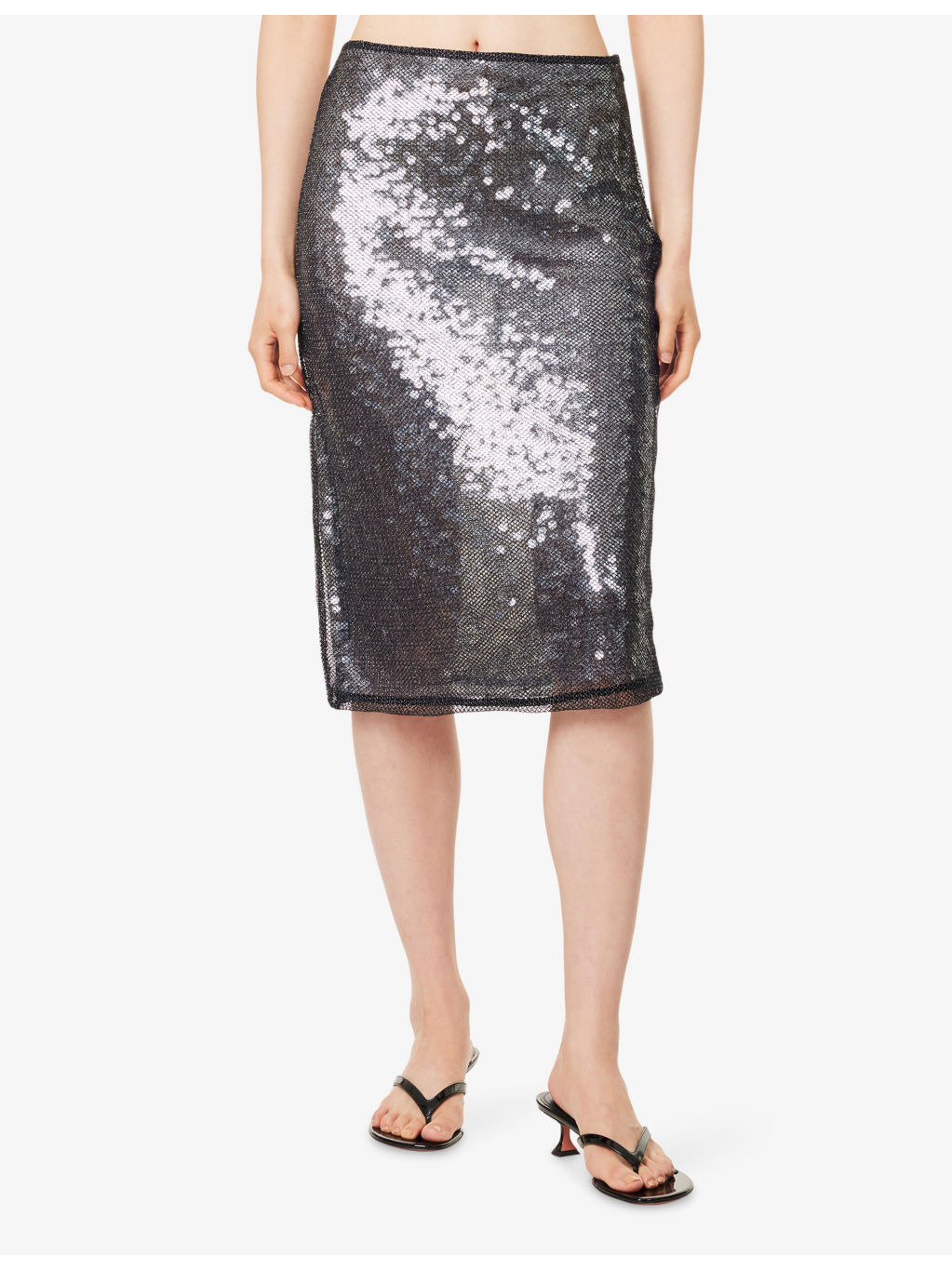Facade Sequin Woven Midi Skirt - 3