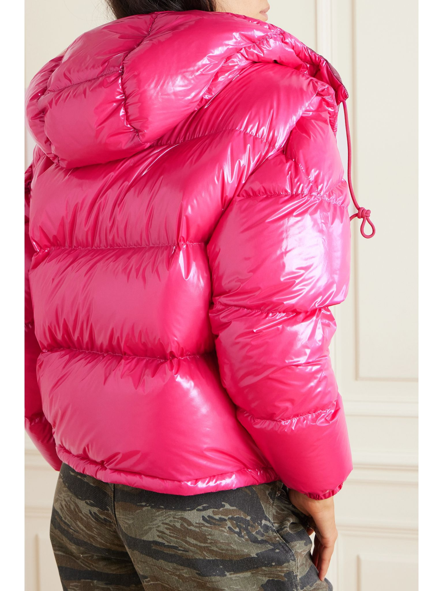Karakorum convertible hooded quilted glossed-ripstop down jacket Pink - 4