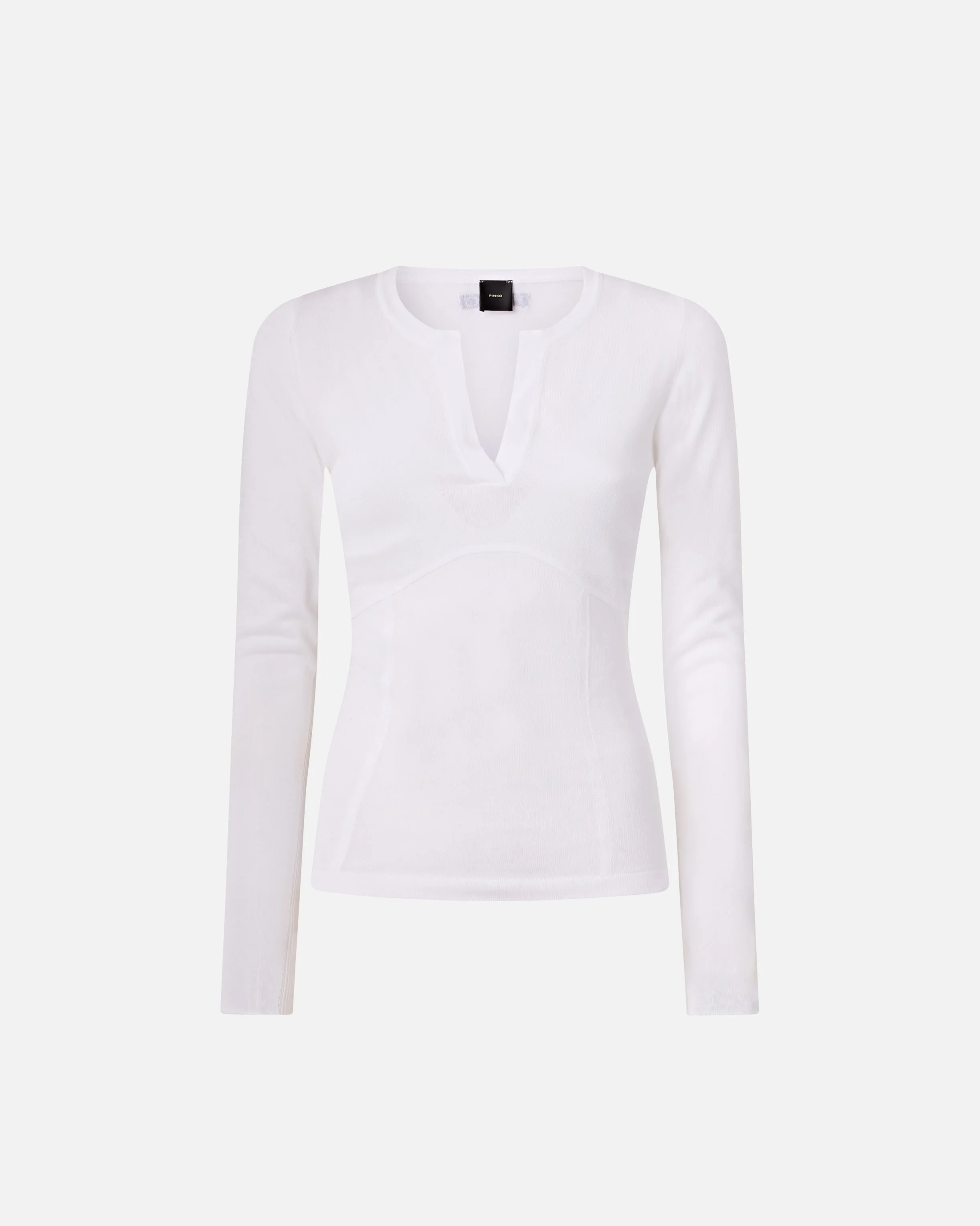 SWEATER WITH OPEN V-NECK - 1