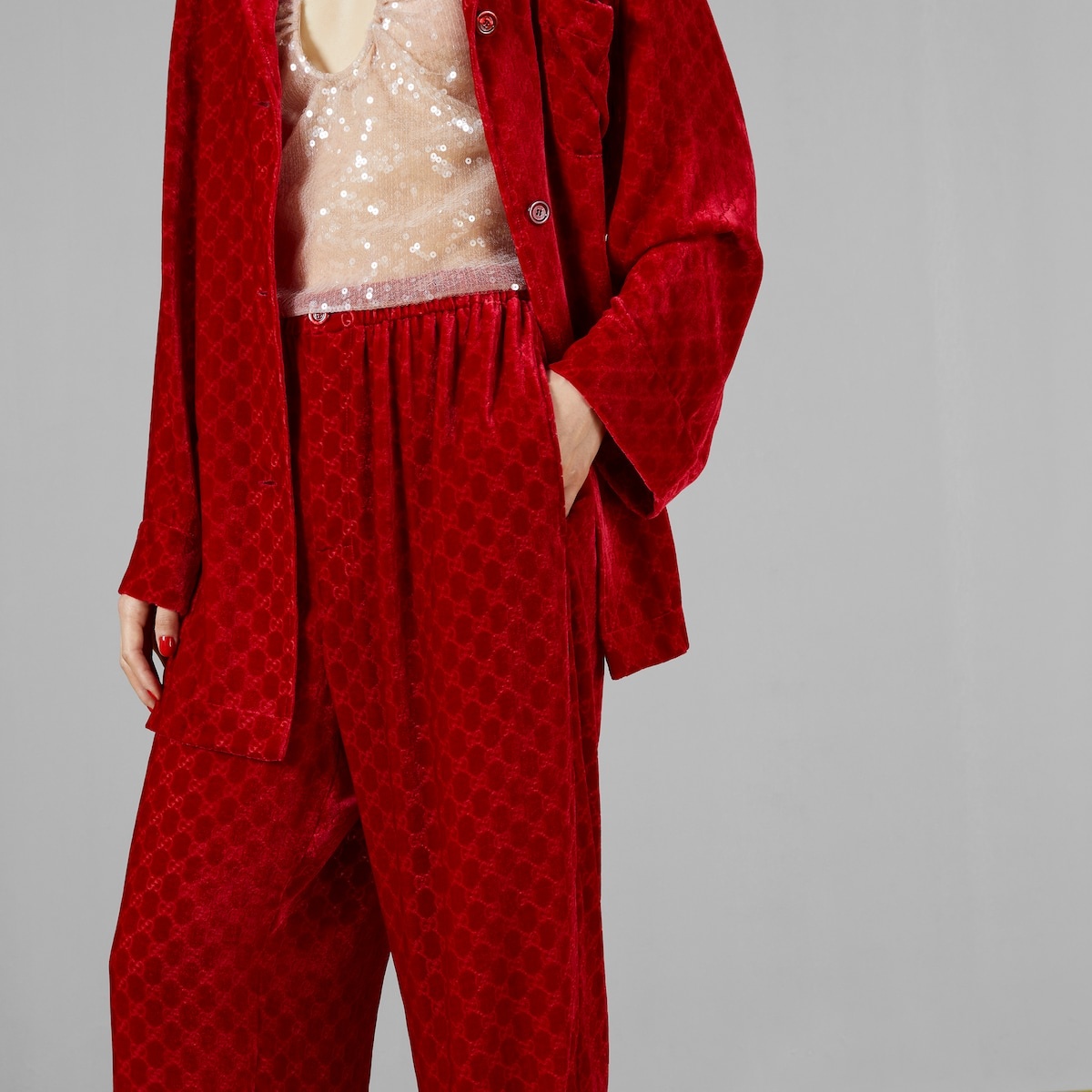 GG devoré velvet pant - 3