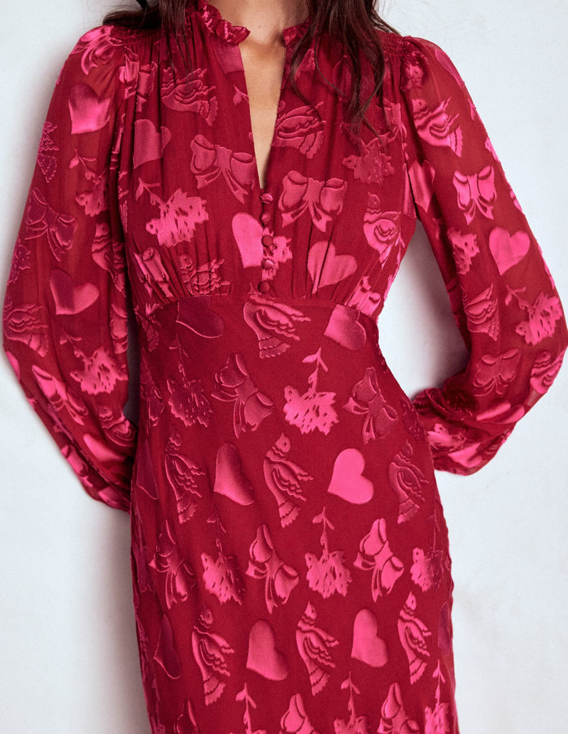 Cassie Devore Midi Tea Dress-Pink Peony, Dainty Medley 3
