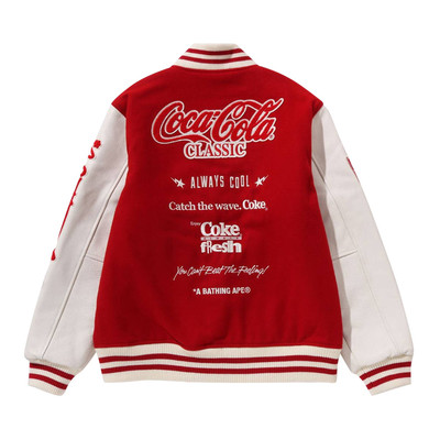 A BATHING APE® BAPE x Coca-Cola Varsity Jacket 'Red' outlook