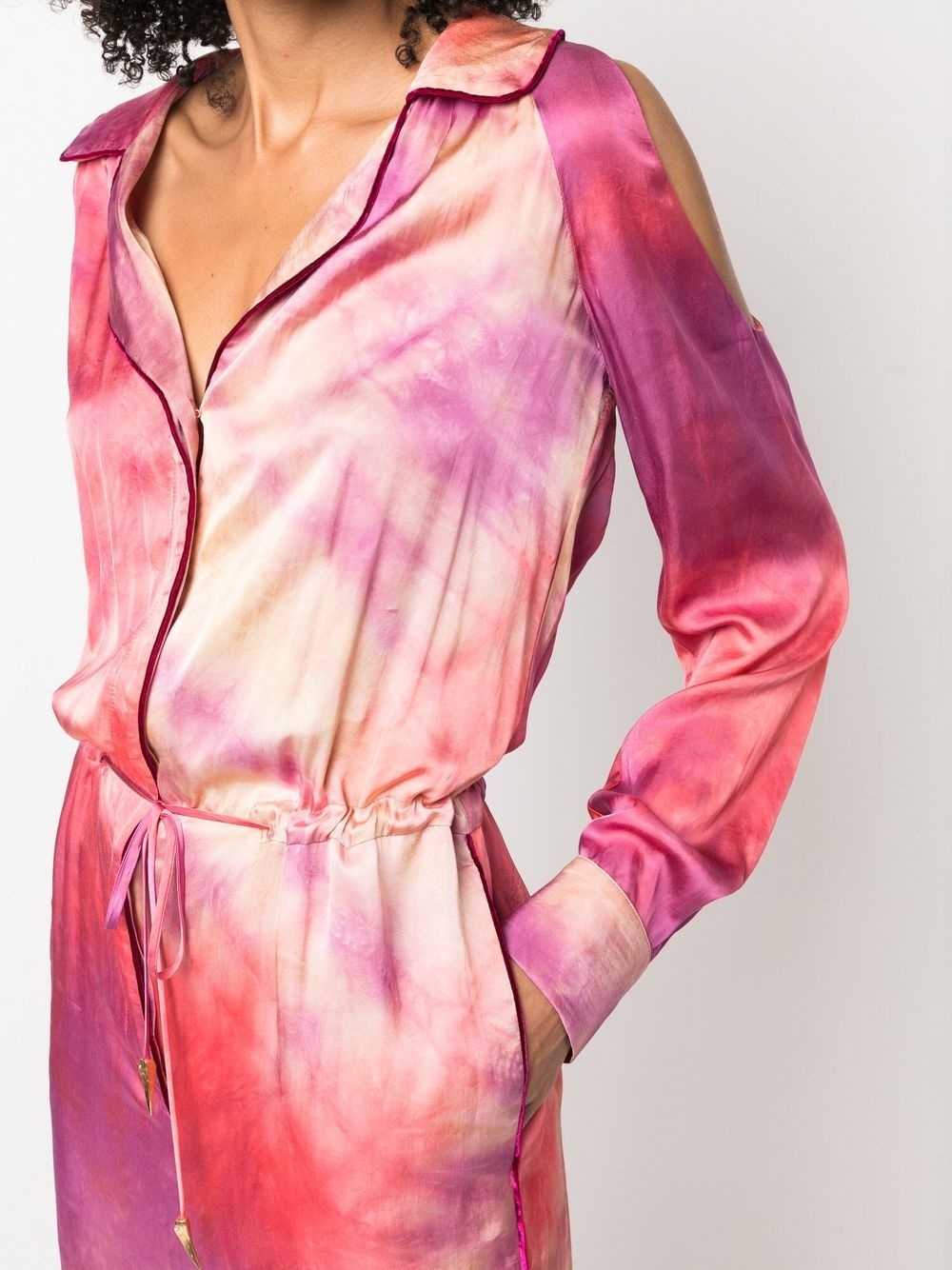 tie-dye drawstring jumpsuit - 5