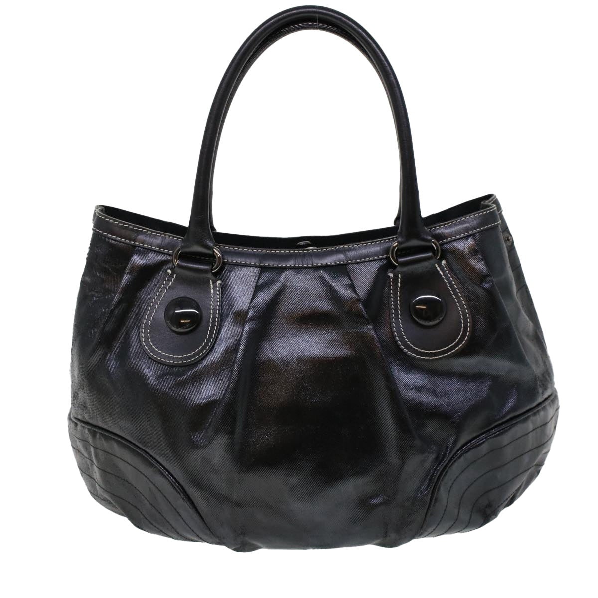 Burberry Blue Label Shoulder Bag Coated Canvas Black - 2