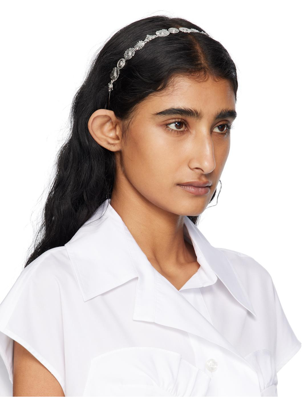 Silver Metal Narrow Headband - 2