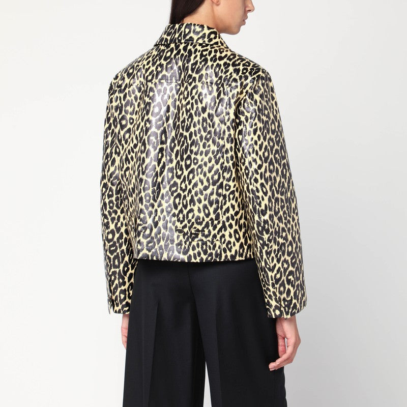 Jil Sander Leopard Print Jacket In Coated Fabric Women - 2