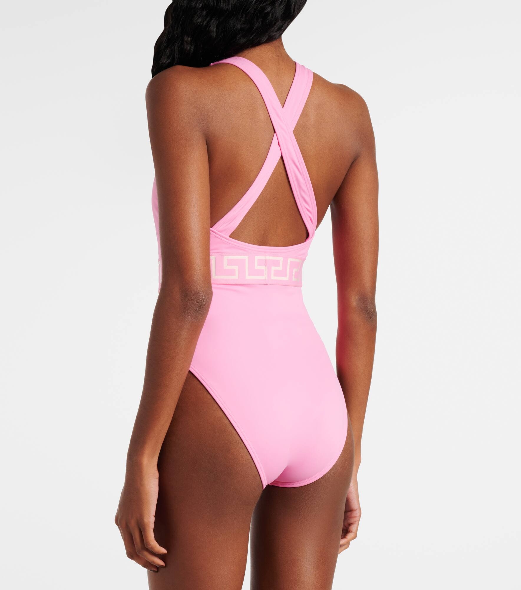 Greca Border cutout swimsuit - 3