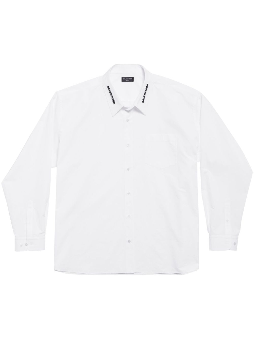 logo-embroidered cotton shirt - 1