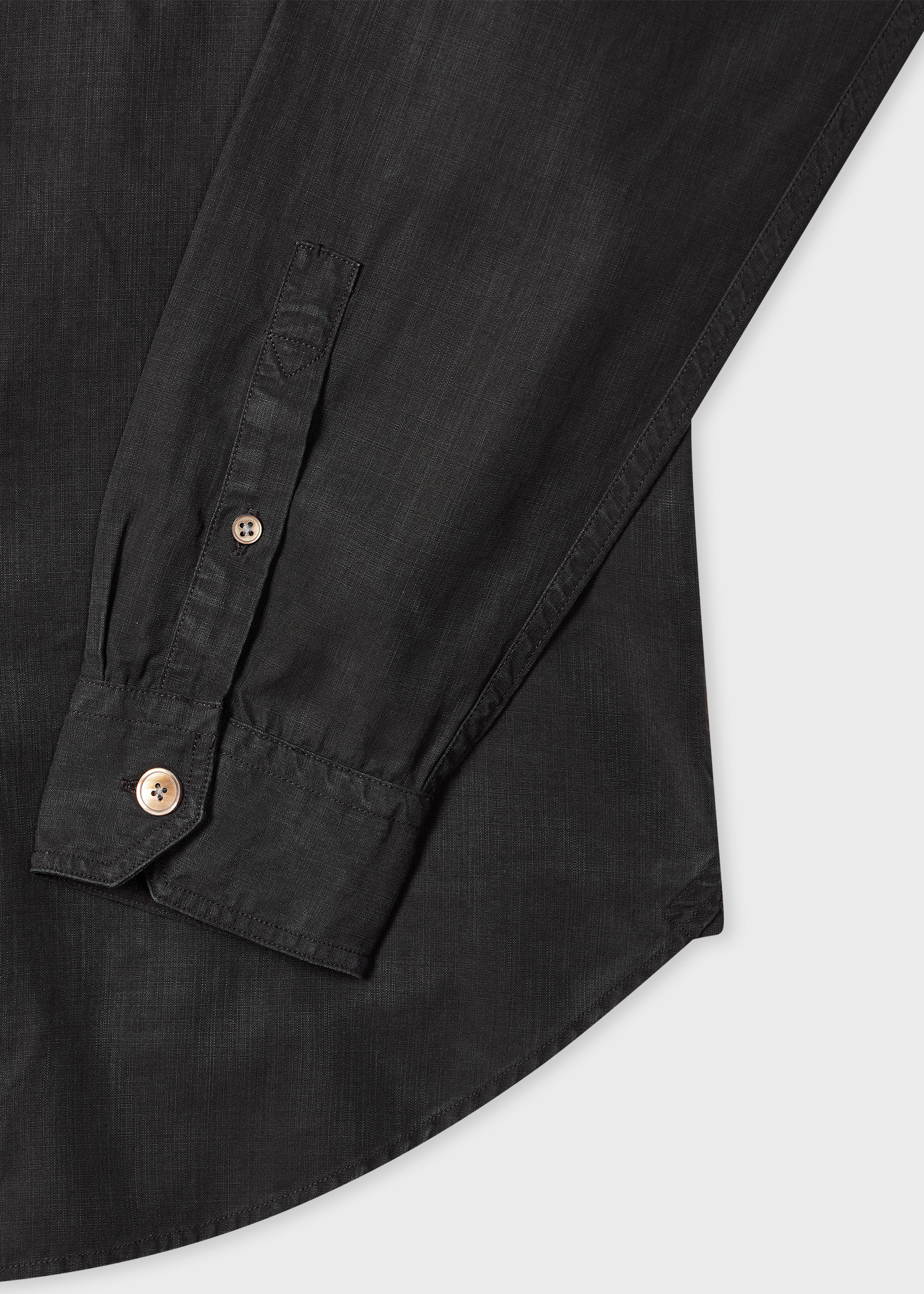 Black Lyocell-Cotton Patch-Pocket Shirt - 2