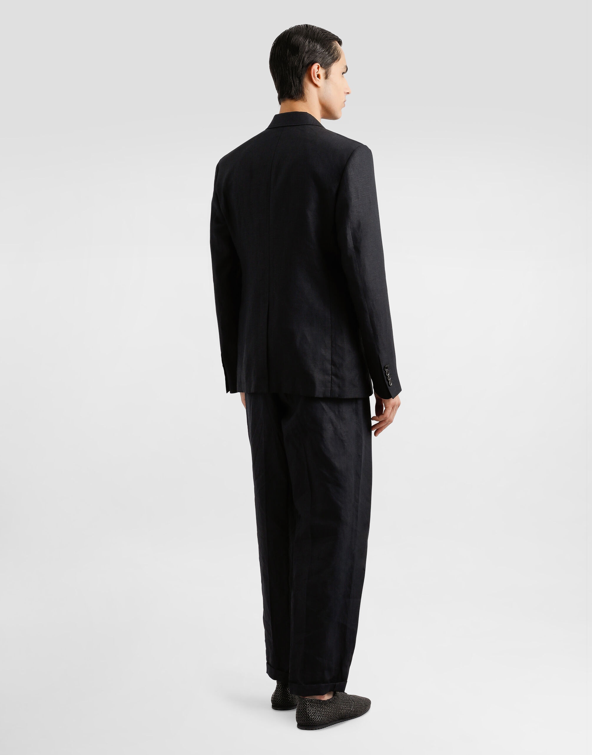 Double-breasted linen fabric jacket - 3