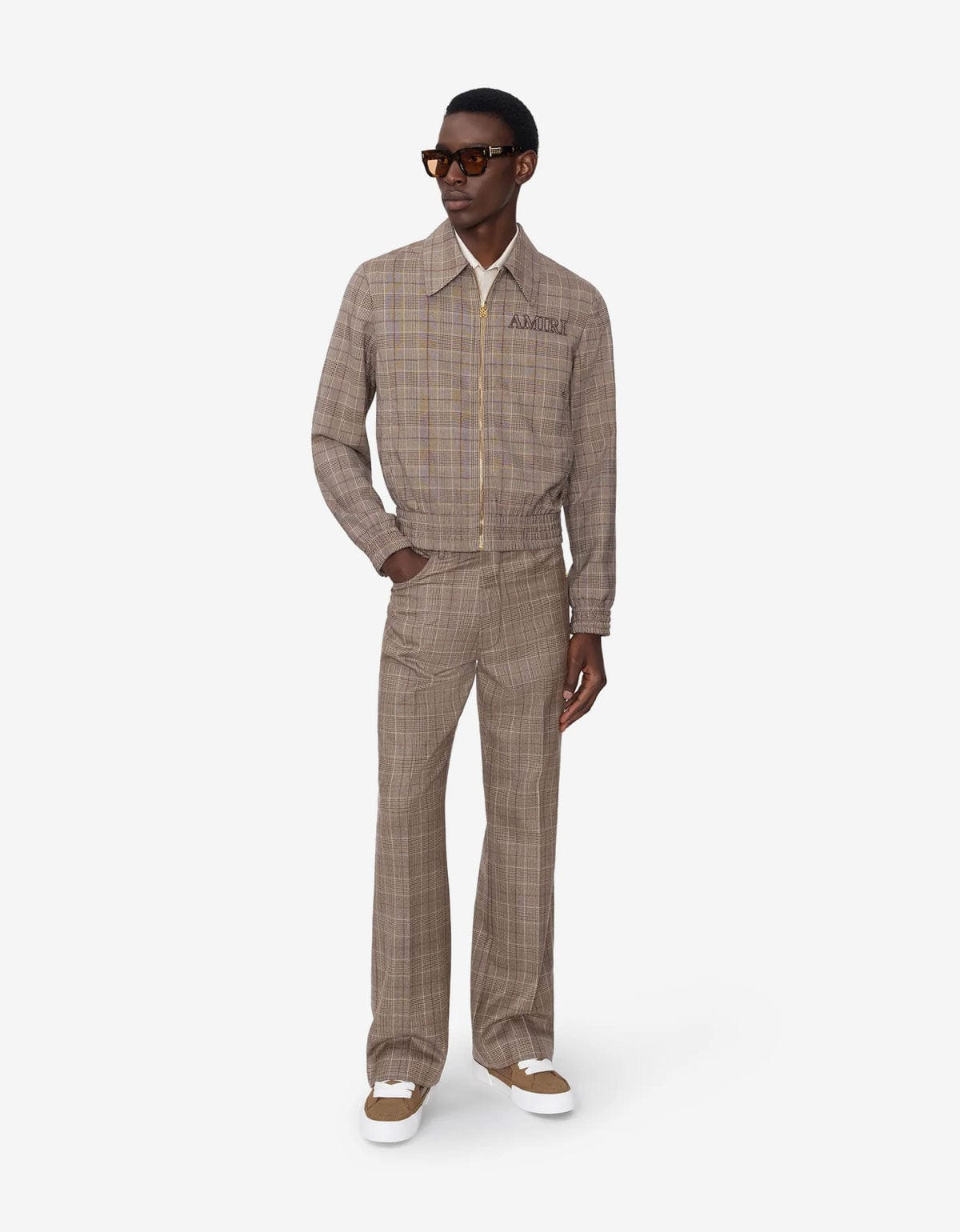 Amiri Brown Check Blouson Jacket - 4