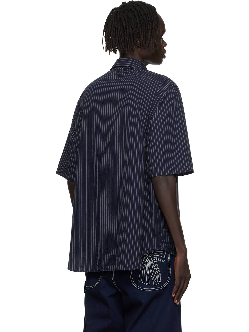 Navy Stripe Button-Up Shirt - 3