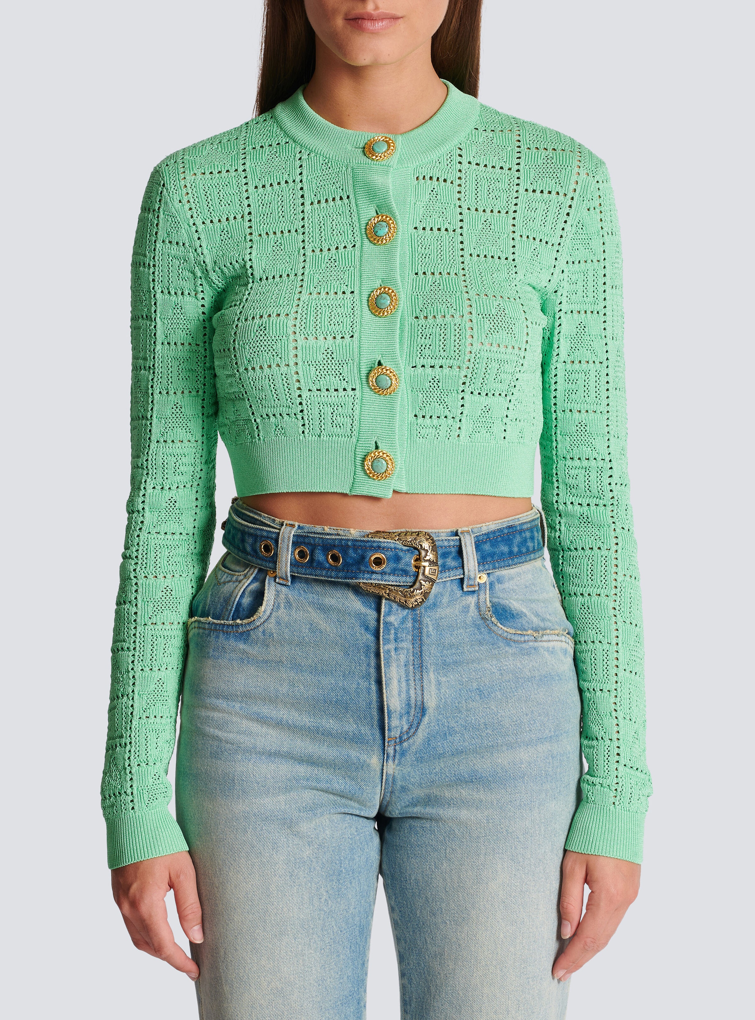 Monogram knit cardigan - 5