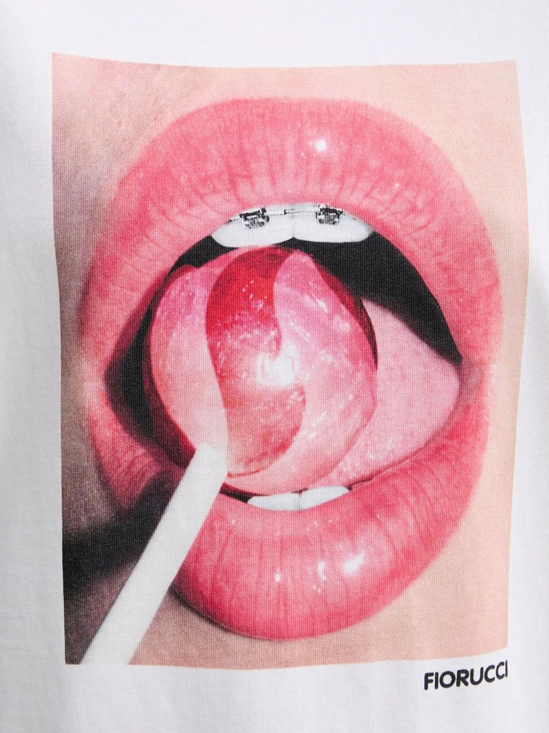 lips lollipop print T-shirt 5