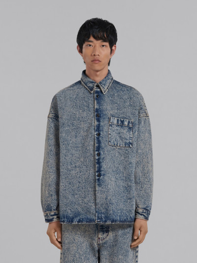 Marni PINK MARBLE-DYED DENIM SHIRT outlook