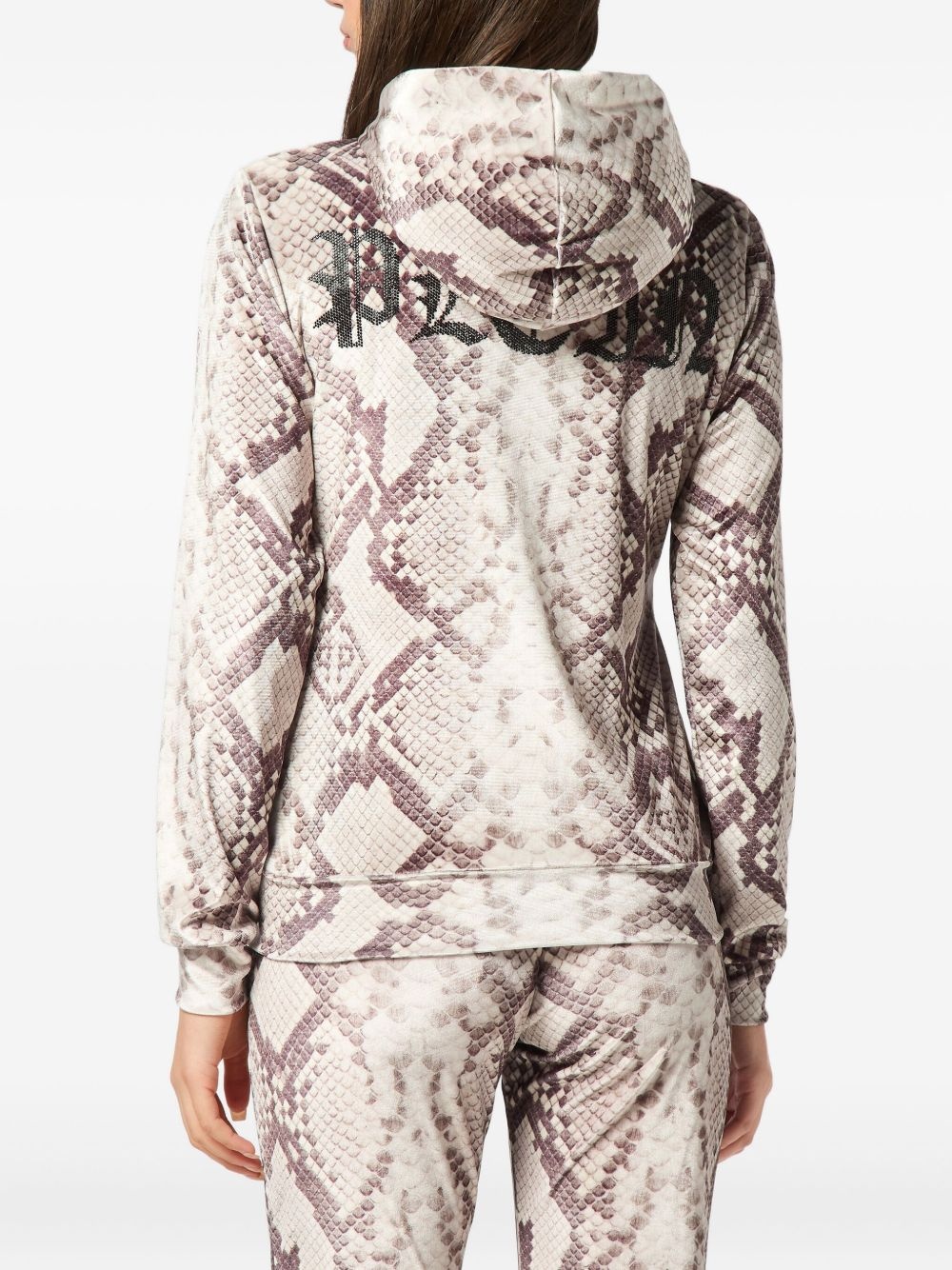 python-print zip-up hoodie - 4