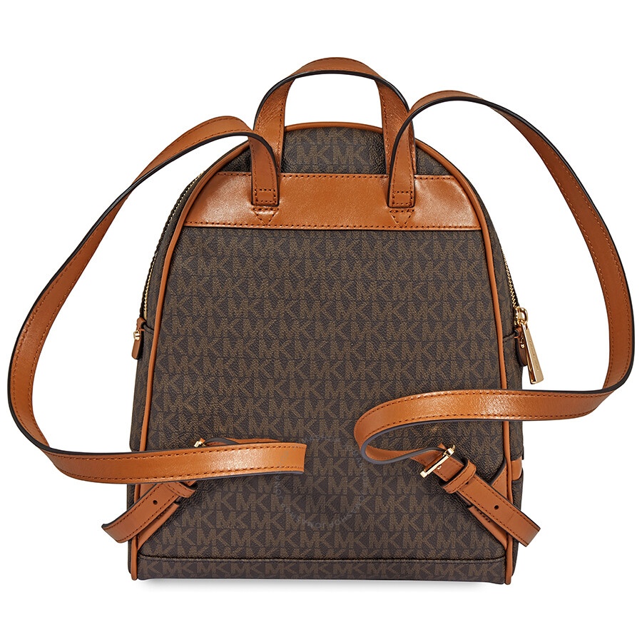 Michael Kors - Michael Kors Rhea Medium Logo Print Backpack - Brown - 3