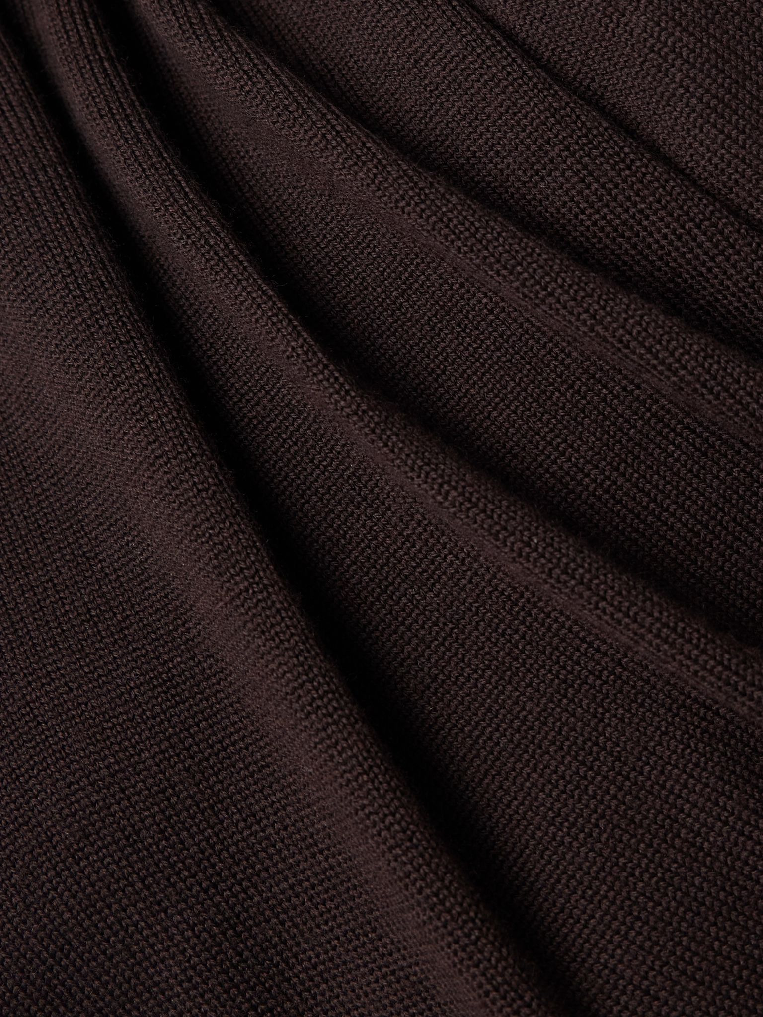 Mabel off-the-shoulder draped wool mini dress Dark brown - 4