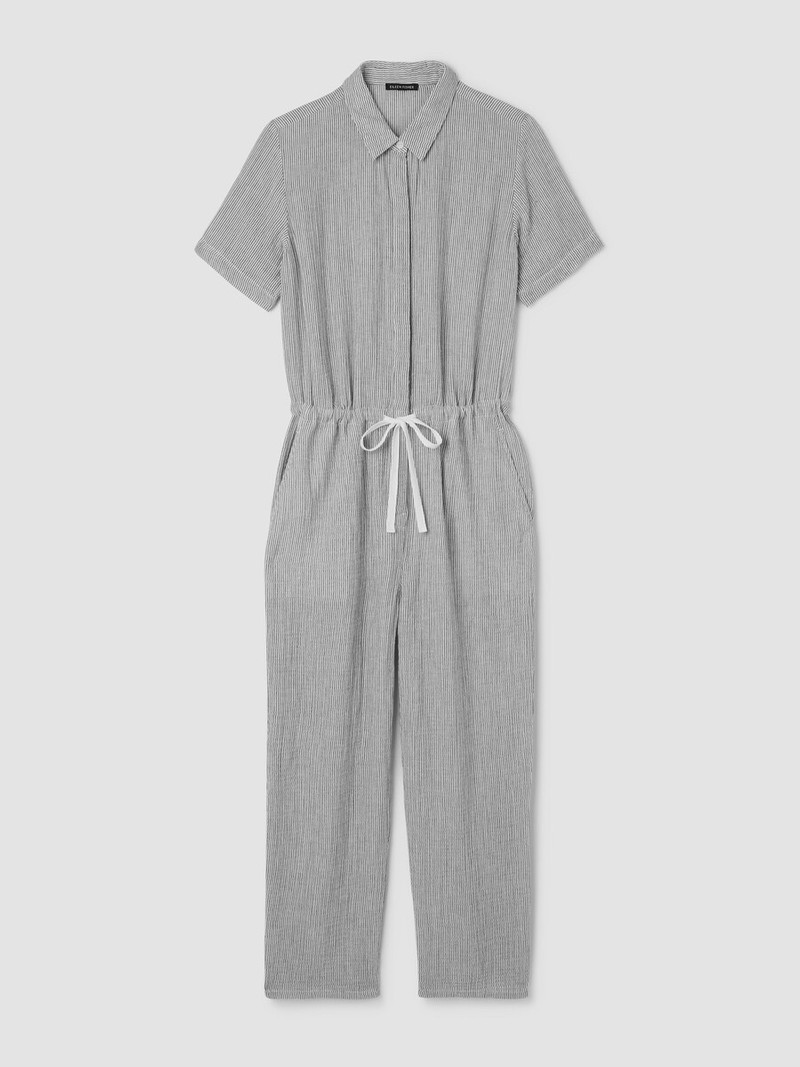 Striped Organic Cotton Gauze Jumpsuit 1