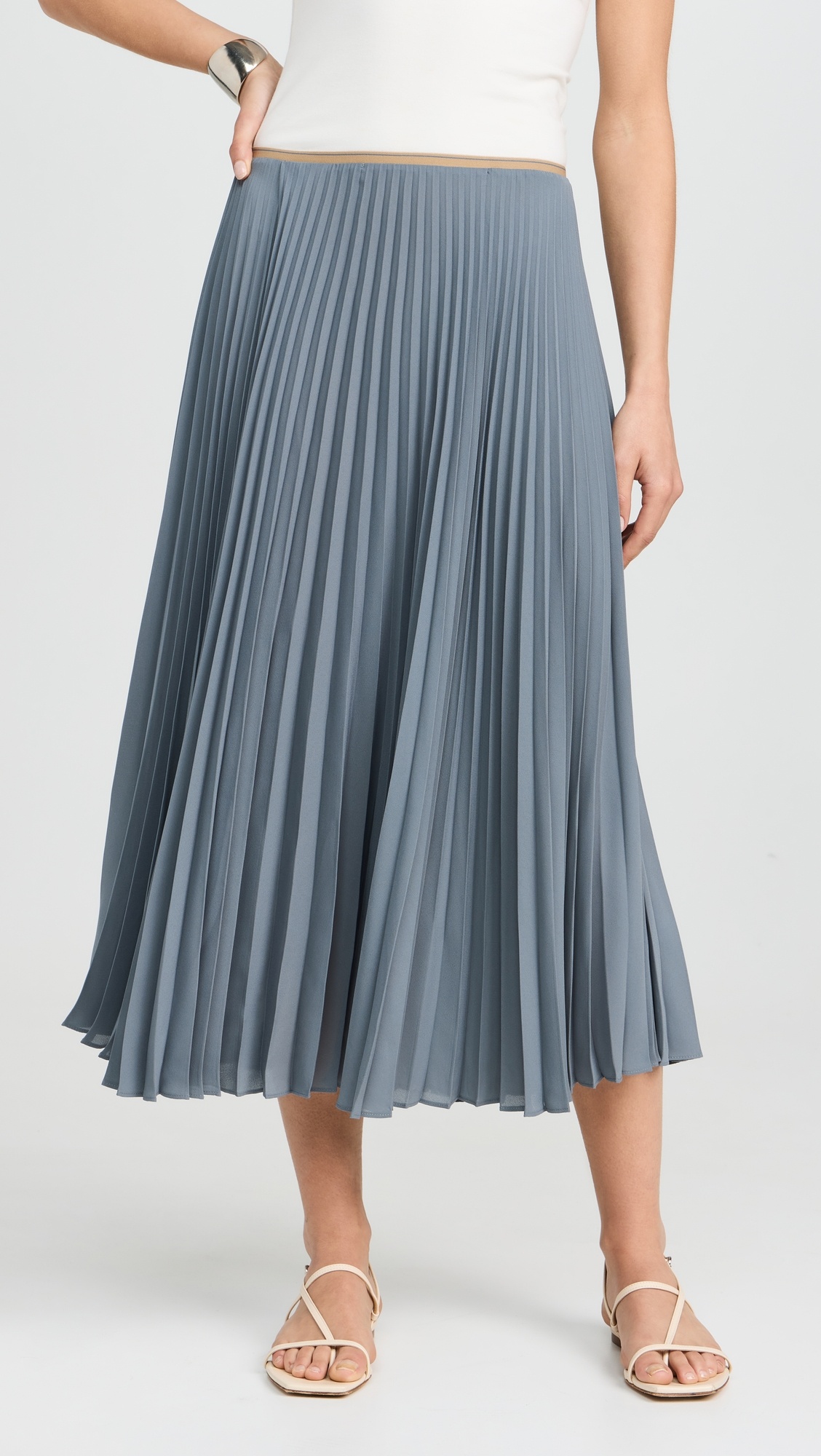 Draped Pleated Skirt - 1