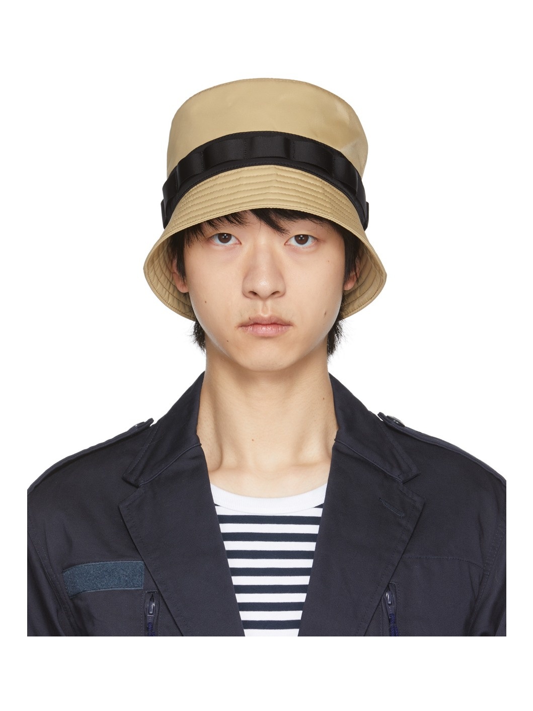 Beige Panama Bucket Hat - 1