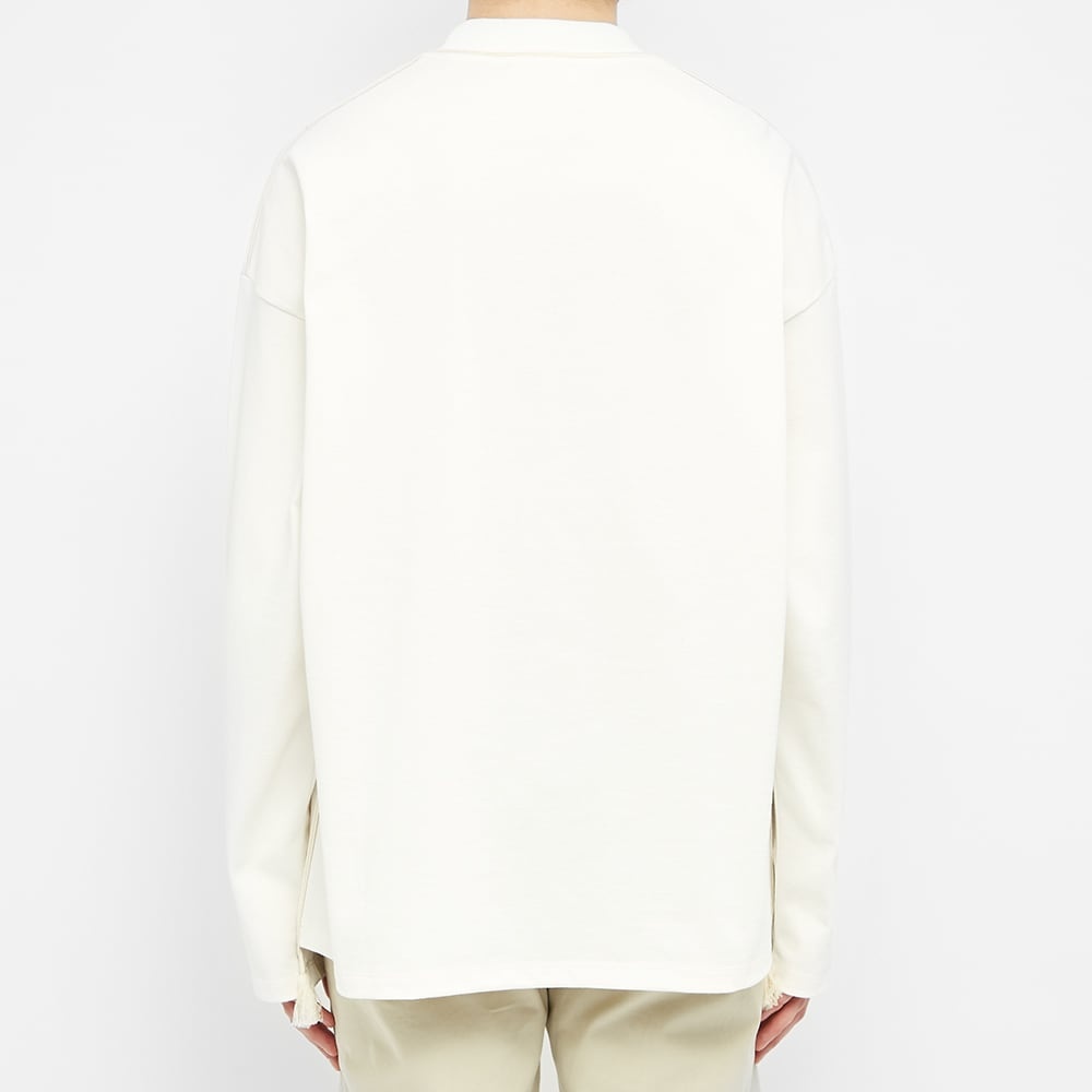 Jil Sander Long Sleeve Seam and Fringing Detail Tee - 4