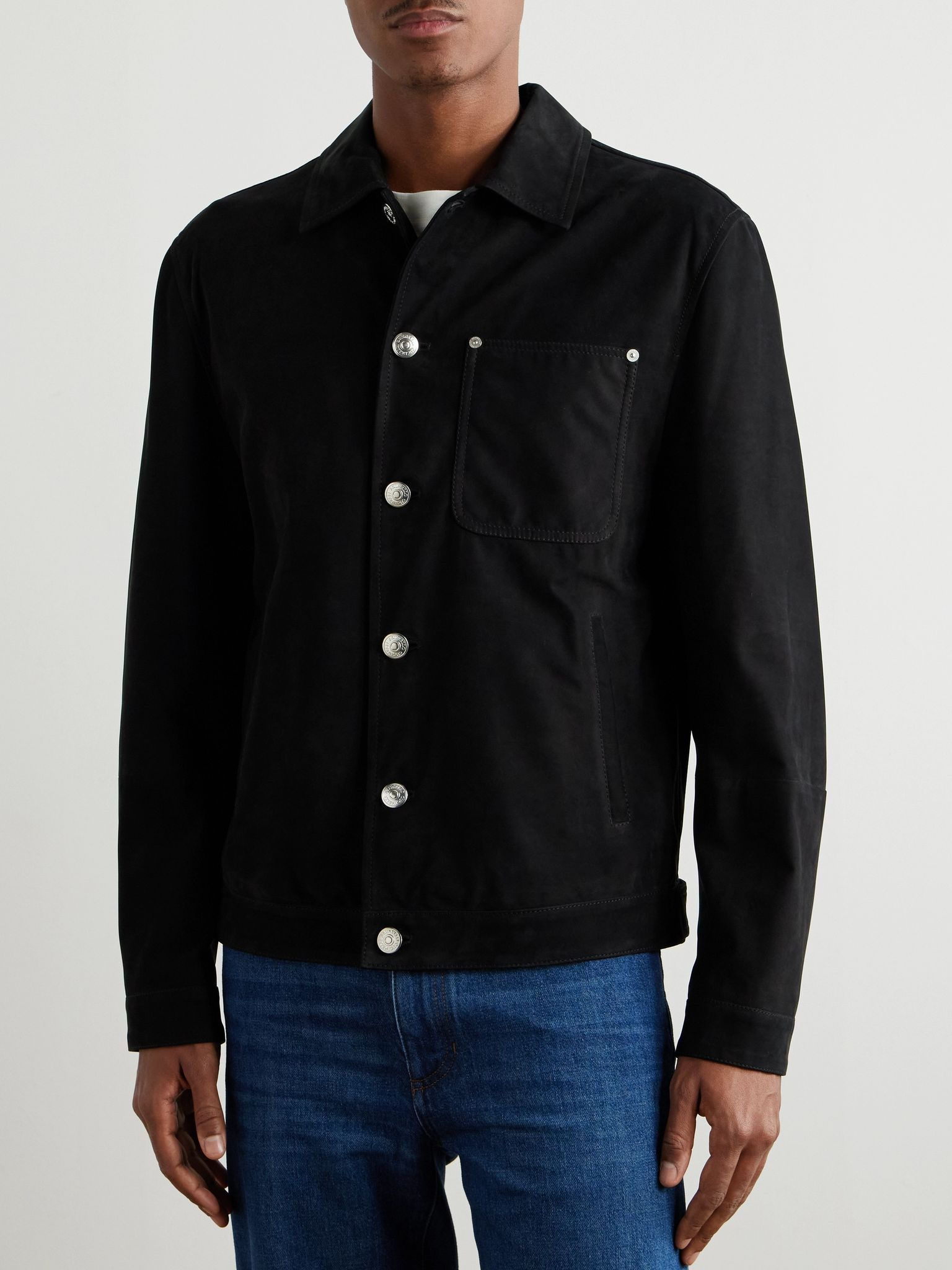 Nubuck Trucker Jacket Black - 3