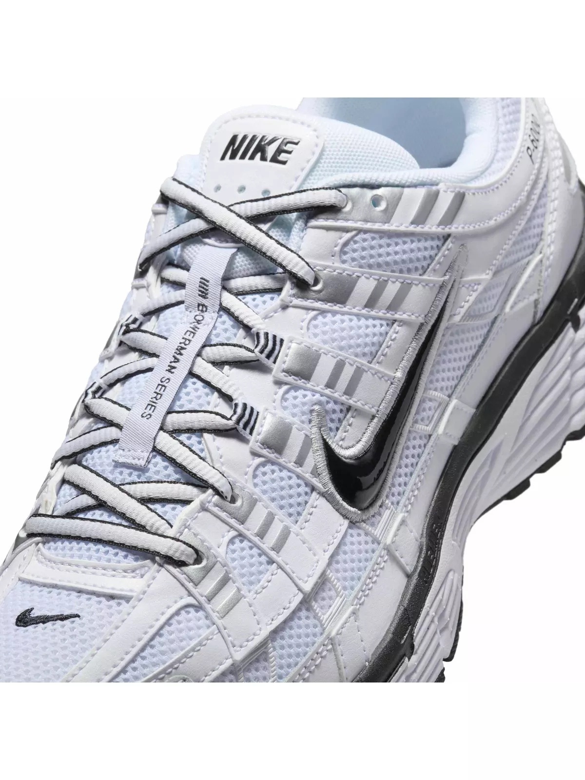 P-6000 "White/Metallic Silver/Black/Black" Men's Shoe - 7