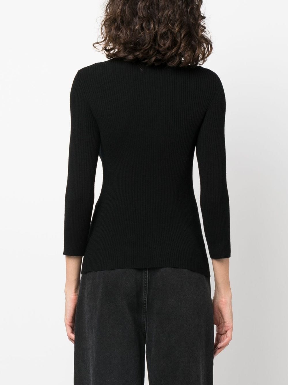 ribbed-knit roll-neck knitted top - 7