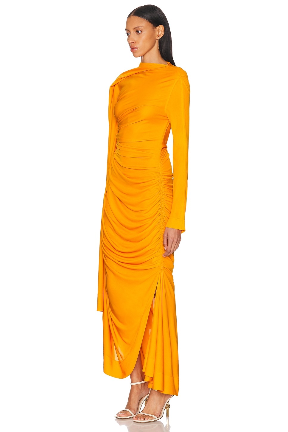 Bottega Veneta Ruched Long Dress | forward | REVERSIBLE