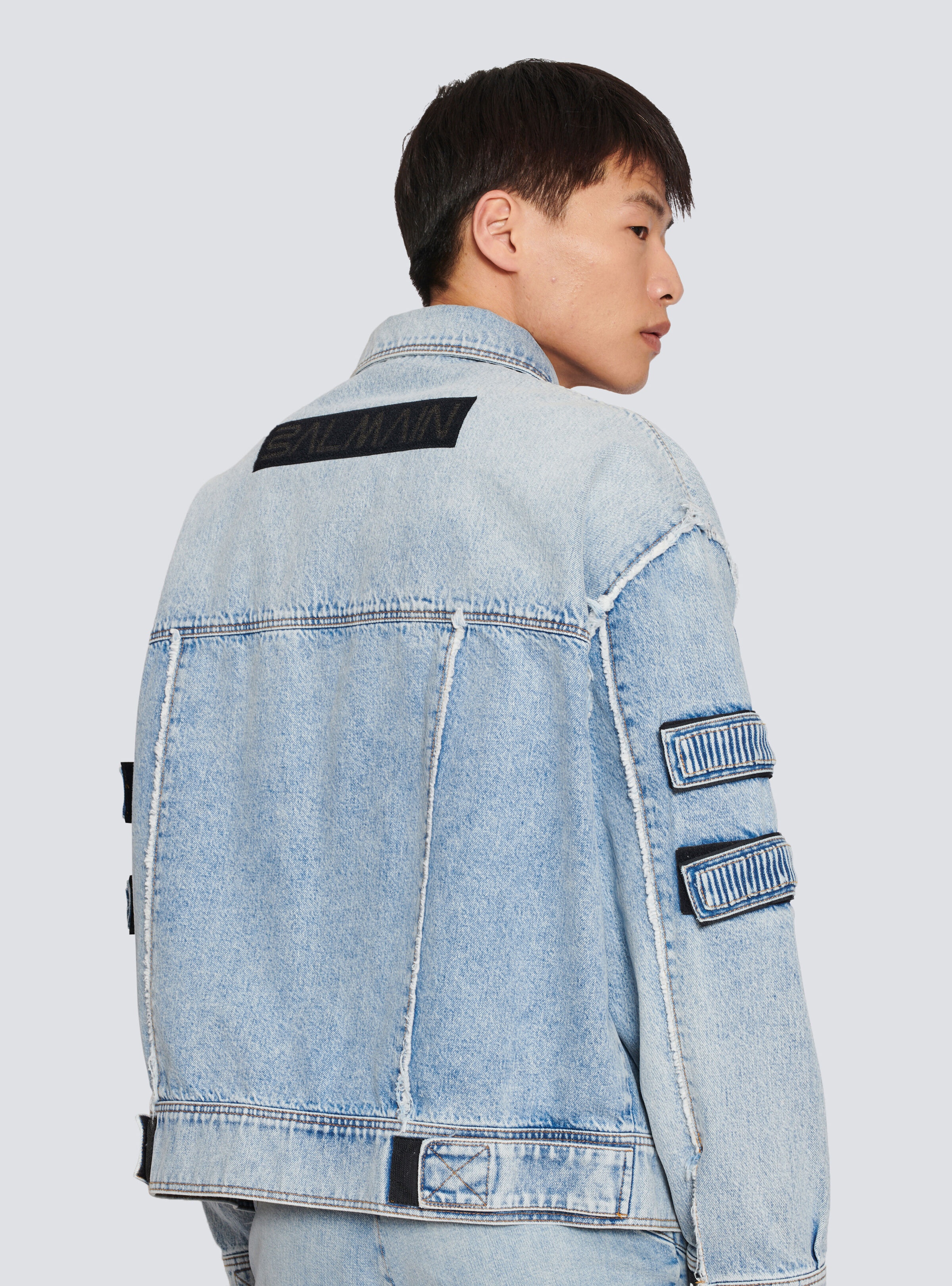 Denim jacket with velcro stripes - 2