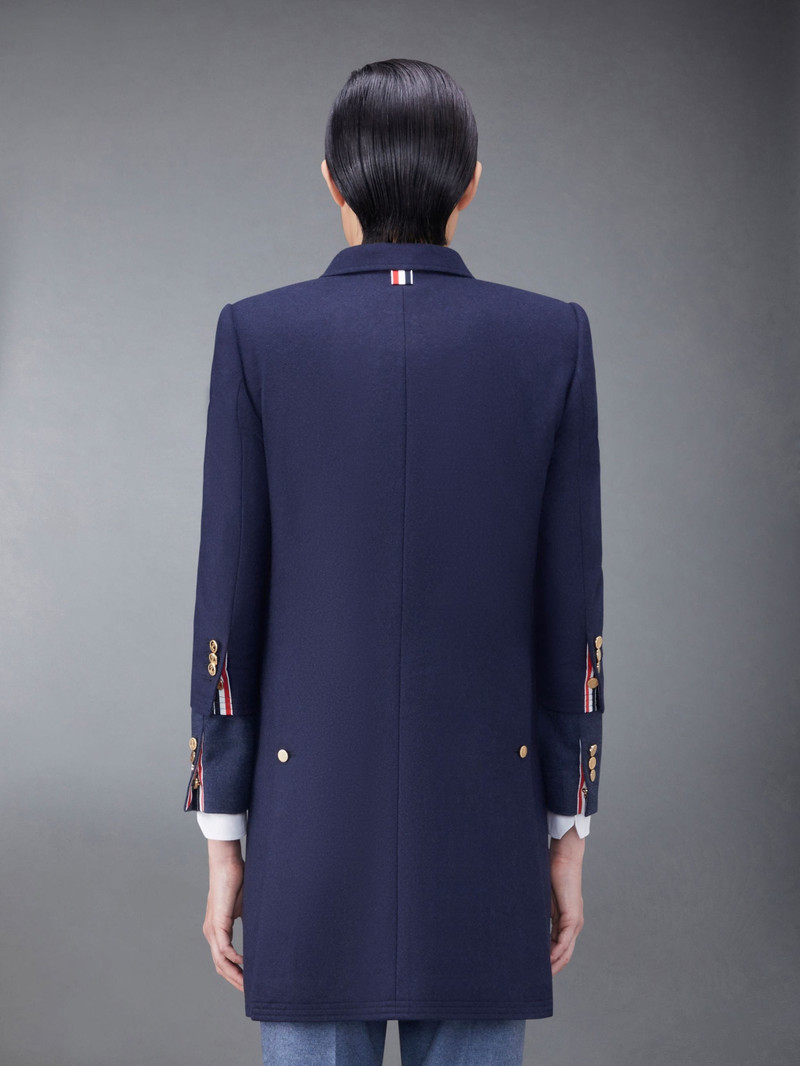 Wool Flannel Roped Shoulder Chesterfield Coat 3